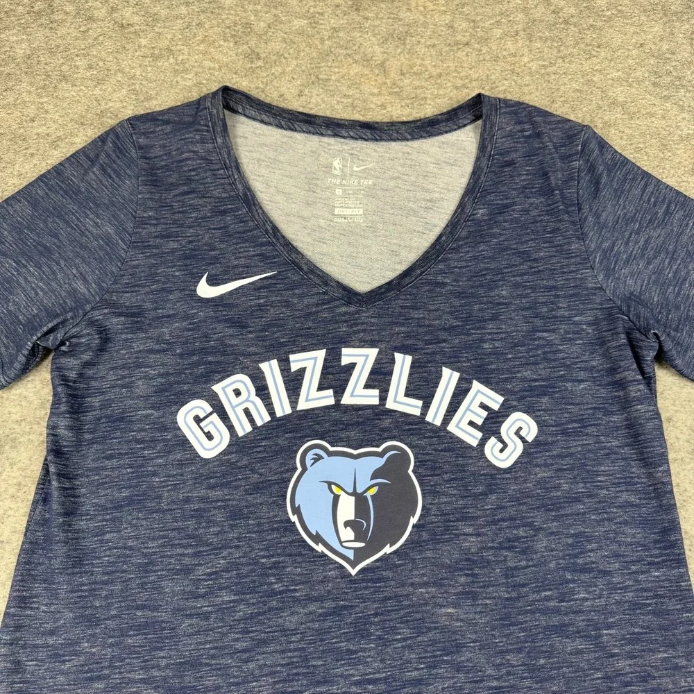 Nike Dri Fit Memphis Grizzlies NBA T-Shirt Tee Athletic Cut Blue Womens Medium M